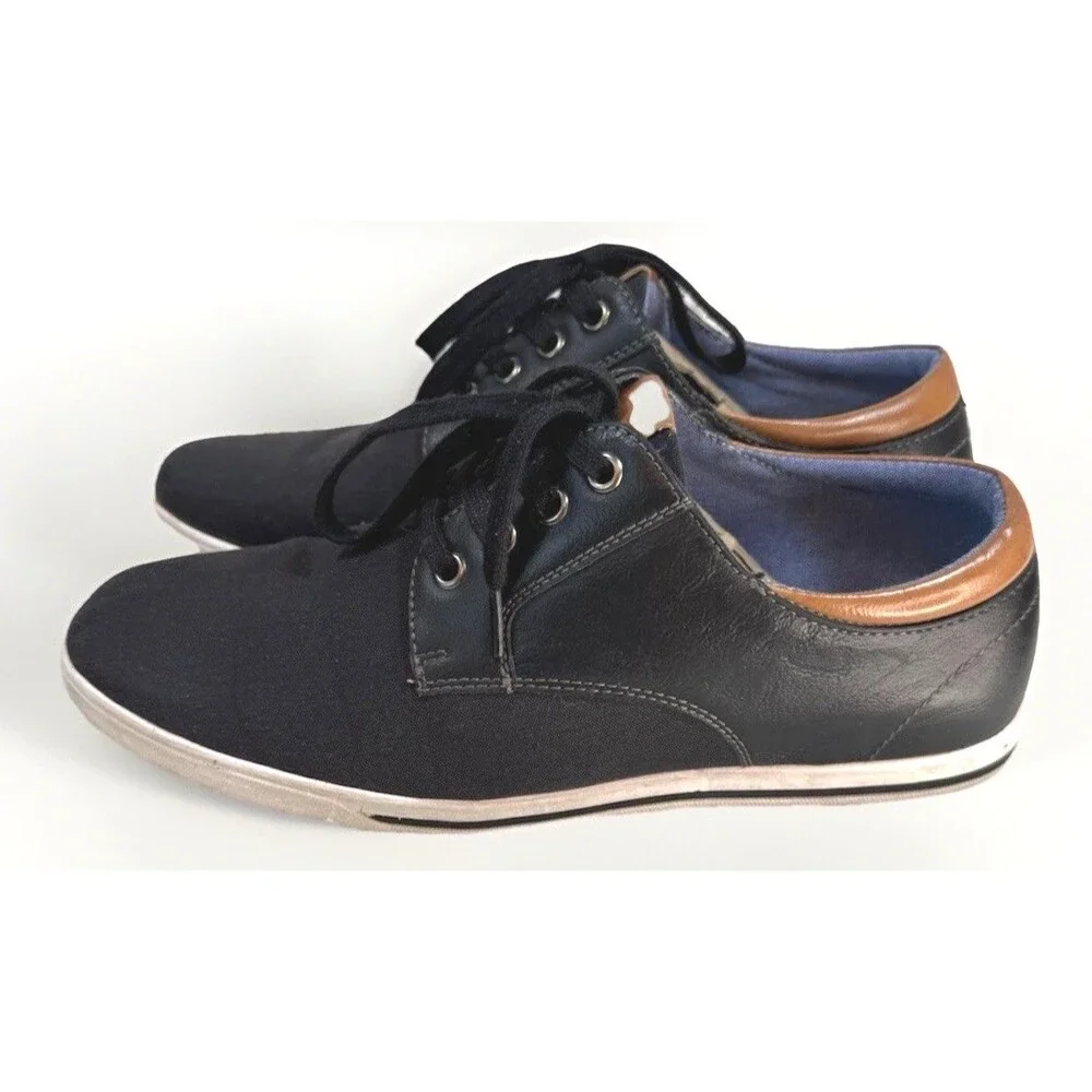 Bruno Marc Rivera Oxford Sneaker Shoes Mens 8‎ Black Low Profile Lace Up Casual